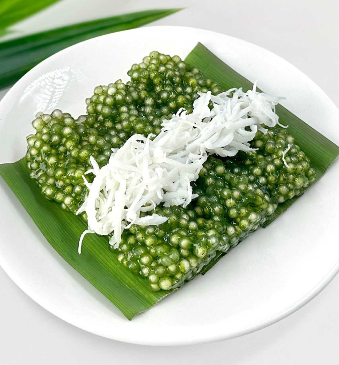 หยกมณี (Jade Sago) ขนมไทยใบเตยแท้ หยกสด