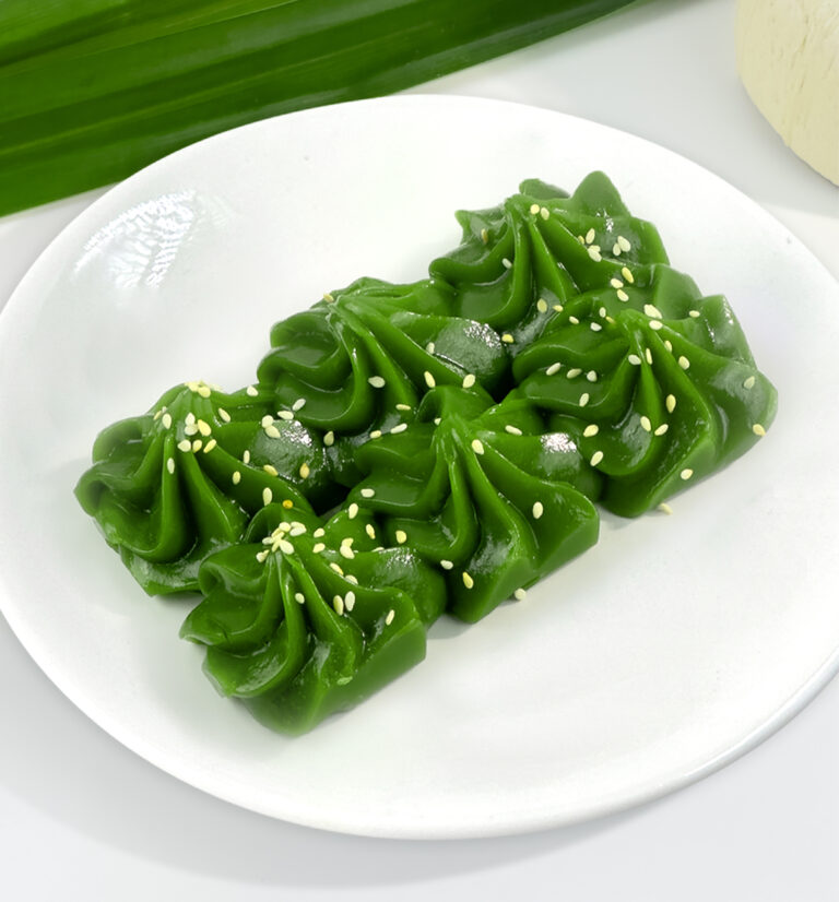 เปียกปูนกะทิ (Piakpoon-Kati) ขนมไทยใบเตยแท้ หยกสด